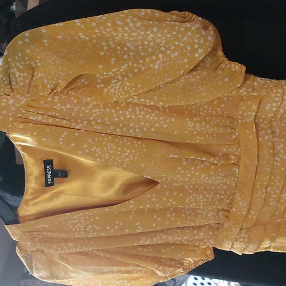 Mustard color XS EXPRESS SHORT DRESS - Picture 5 of 12